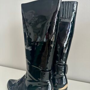 Patent Leather Knee-High Boots